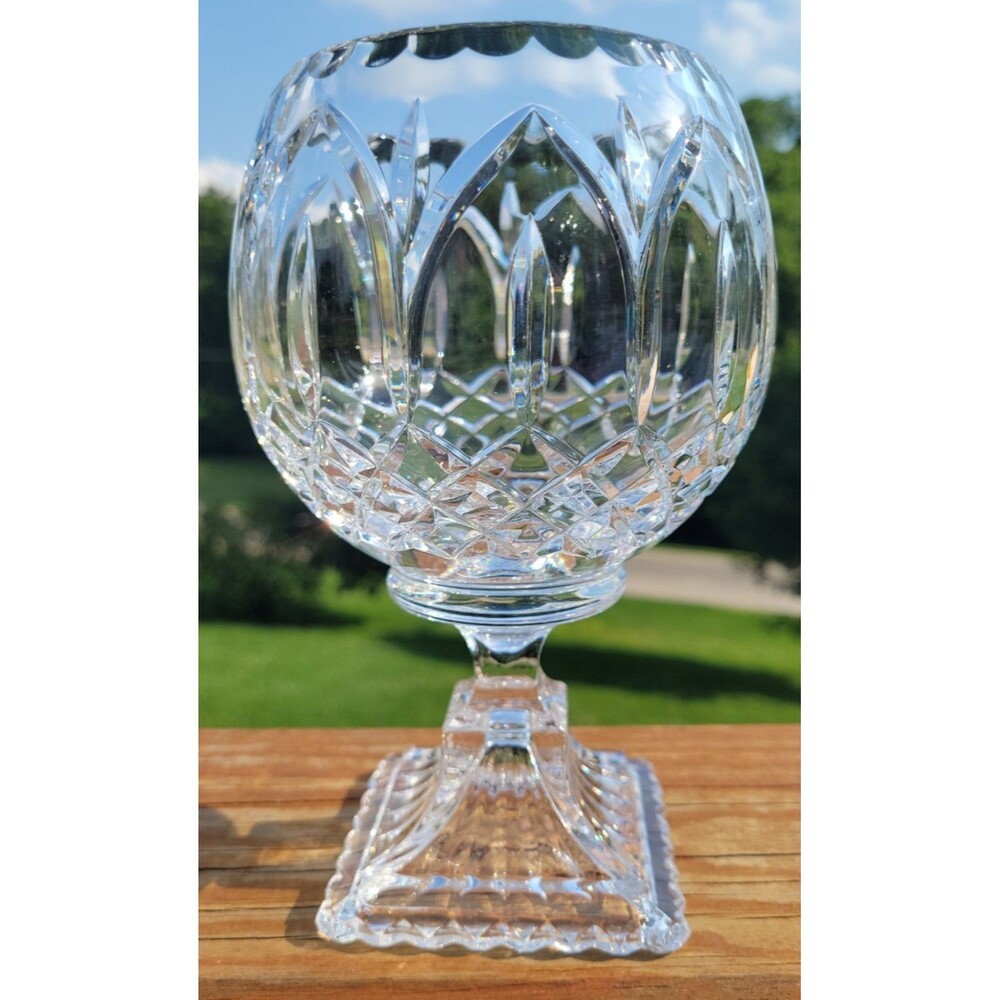Crystal Clear Industries Astor Footed Rose Bowl 7-1/8" Diamond & Arches Poland